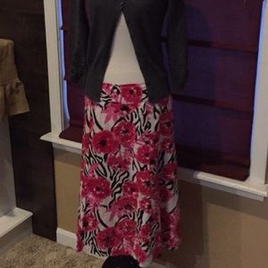 Floral Midi Linen Skirt Modest + Classy